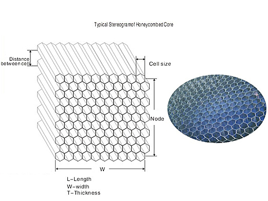 蜂窝芯的典型立体图